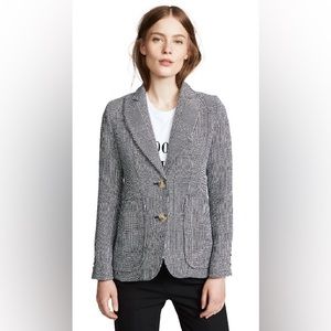Smythe Portrait Neck Herringbone Blazer